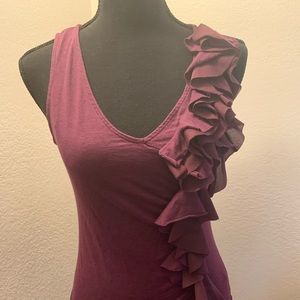 ELLE Eggplant Purple Top Women Sz XS